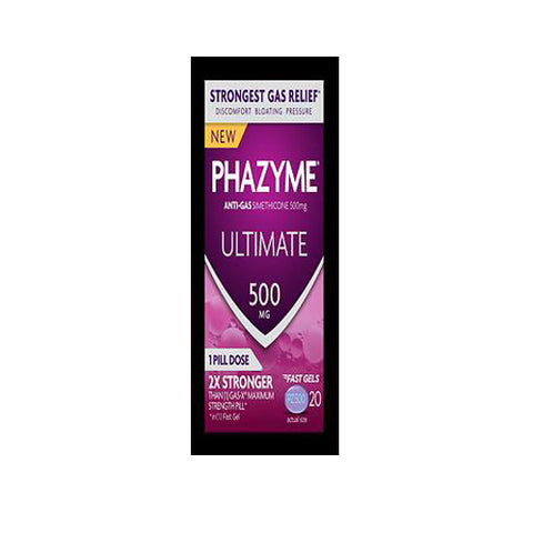 Phazyme, Ultimate Anti-Gas Simethicone Fast Gels, 500 mg, 20 Tabs