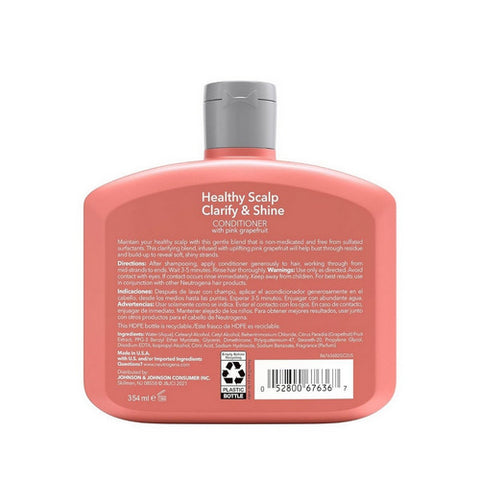 Neutrogena, Healthy Scalp Clarify & Shine Conditioner with Pink Grapefruit, 12 Oz