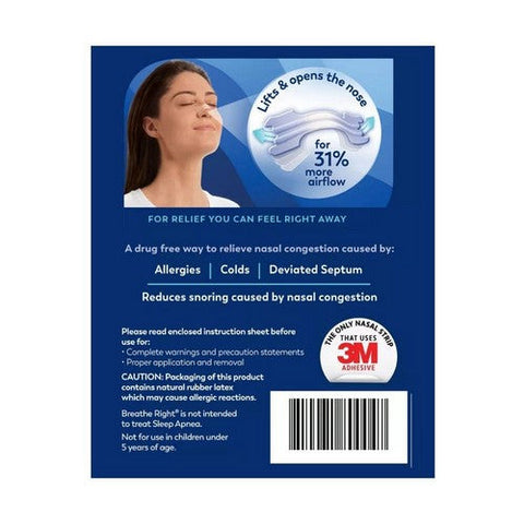 Breathe Right, Nasal Strips Large Clear, 30 Count