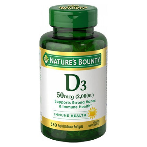Nature's Bounty, D3 2,000 IU Rapid Release, 350 Softgels