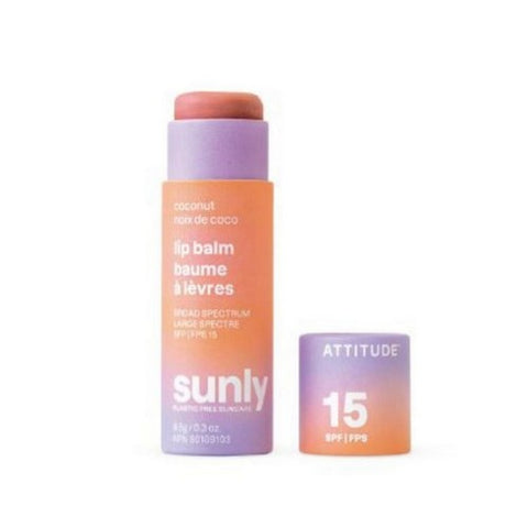 Attitude, Lip Balm SPF 15, Coconut 0.3 Oz