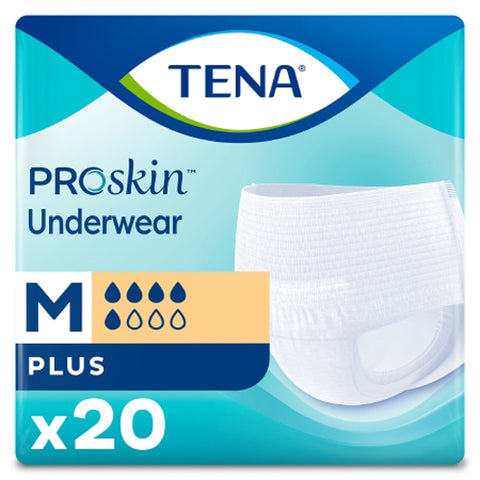 Tena, ProSkin Plus Fully Breathable Absorbent Underwear Medium, Pack Of 20