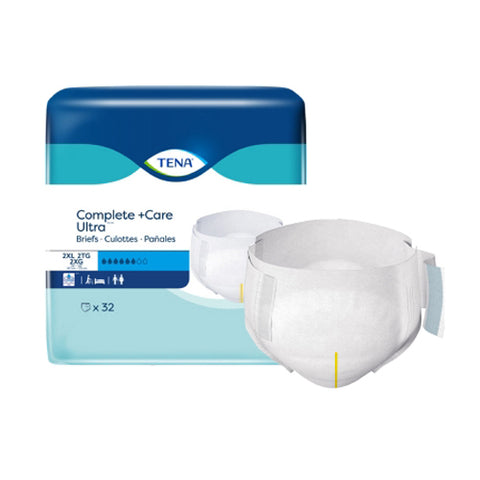 Tena, Complete +Care Ultra Incontinence Brief 2X-Large, Pack Of 32