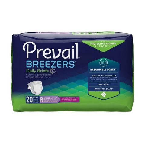 First Quality, Prevail Breezers Ultimate Incontinence Brief Regular, Count of 20