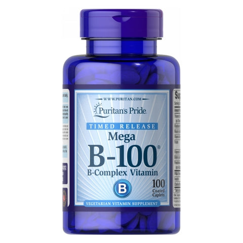 Puritan's Pride, Vitamin B-100 Complex Timed Release, 100 Caplets