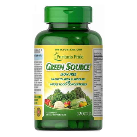 Puritan's Pride, Green Source Iron Free Multivitamin & Minerals, 120 Caplets