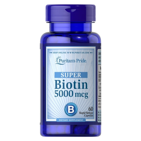 Puritan's Pride, Biotin, 5000 mcg, 60 Capsules
