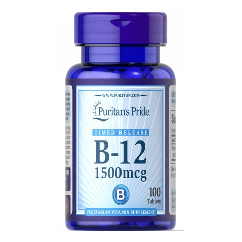 Puritan's Pride, Vitamin B-12 1500 mcg Timed Release, 100 Tablets