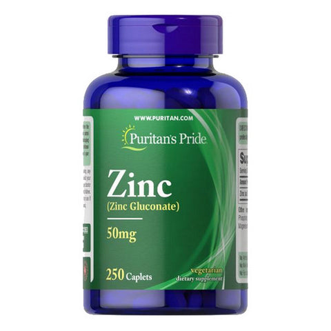 Puritan's Pride, Zinc, 50 mg, 250 Caplets