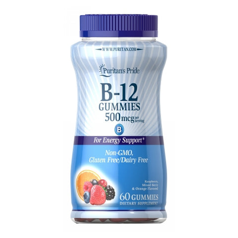 Puritan's Pride, Vitamin B12 Gummies 500 mcg, 60 Gummies