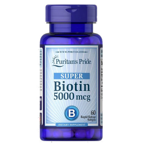 Puritan's Pride, Biotin, 5000 mcg, 60 Softgels