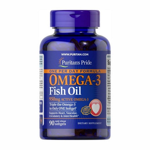 Puritan's Pride, One Per Day Omega-3 Fish Oil (Active Omega-3), 1360 mg, 90 Softgels