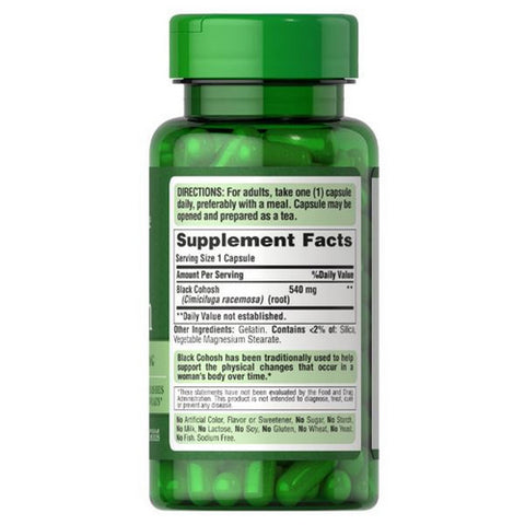 Puritan's Pride, Black Cohosh, 540 mg, 100 Capsules