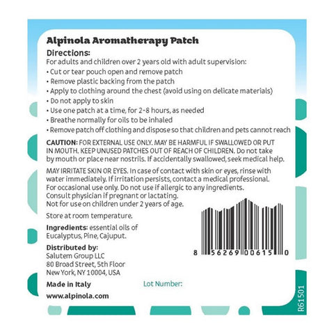 Alpinola, Aromatherapy Patches Essential Oils, 10 Count