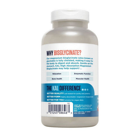 Kal, Chelated Magnesium Bisglycinate, 180 Tabs