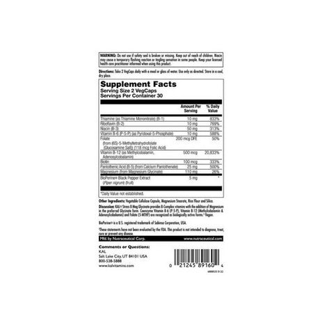 Kal, Stress B Magnesium Glycinate, 60 Count