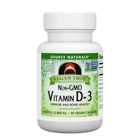 Source Naturals, Vegan True Non-GMO Vitamin D-3, 2,000 IU, 30 VegCaps