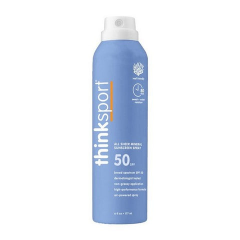 ThinkSport, All Sheer Mineral Sunscreen Spray SPF 50, 6 Oz