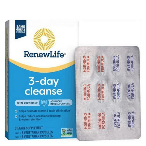 Renew Life, 3-Day Cleanse Total-Body Reset, 12 Capsules