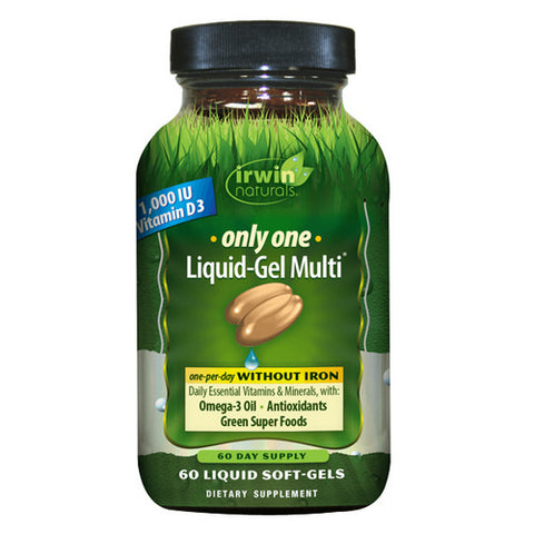 Irwin Naturals, Only One Liquid-Gel Multi Without Iron, 60 Softgels