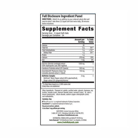 Irwin Naturals, Triple-Diet Fat Reduction Max Accelerator, 72 Softgels