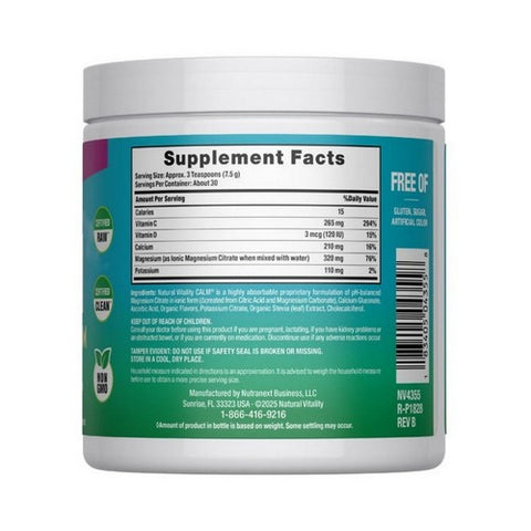 Natural Vitality, CALM Plus Calcium Raspberry Lemon, Raspberry-Lemon 8 Oz