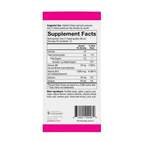 Youtheory, Vitamin B12 and B6 Liquid Packets, 12 Oz