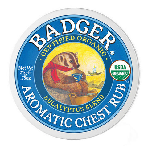Badger Balm, Aromatic Chest Rub Tin, .75 Oz
