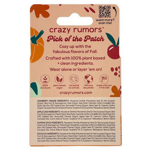 Crazy Rumors, Harvest Mix Lip Balms, 4 Count