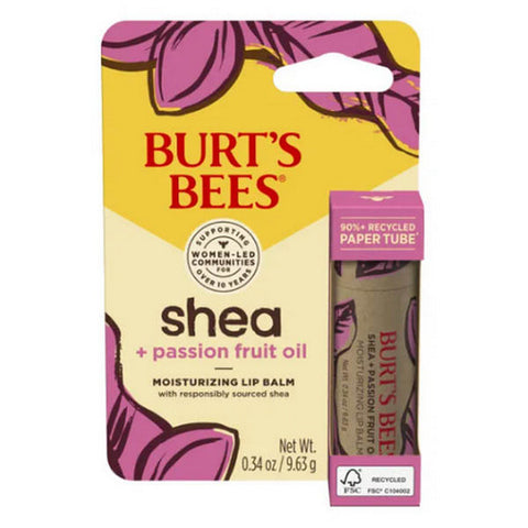 Burts Bees, Shea Passion Fruit Paper Tube Lip Balm, 0.34 Oz