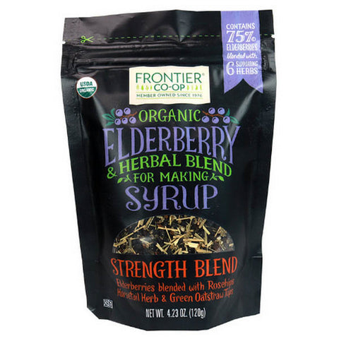 Frontier Coop, Organic Elderberry And Herb Blend for Syrup Strength Blend, 4.23 Oz