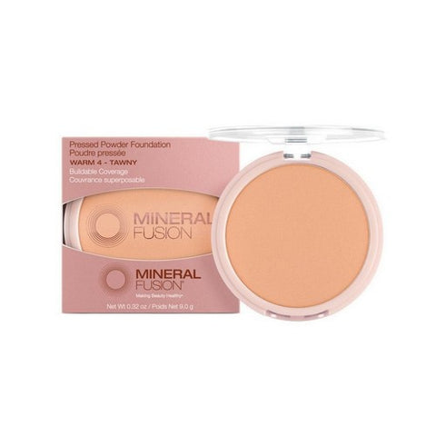 Mineral Fusion, Pressed Powder Foundation Warm 4 Tawny, 0.32 Oz