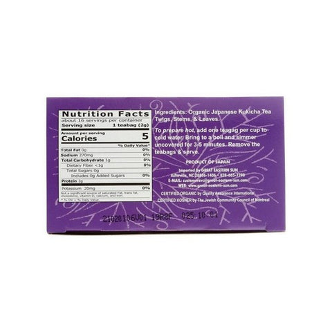 Great Eastern Sun, Organic Japanese Kukicha Bancha Twig Tea, 16 Bags