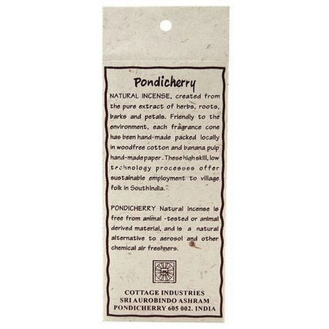 Pondicherry Natural Incense, Patchouli Incense Cones, 20 Count