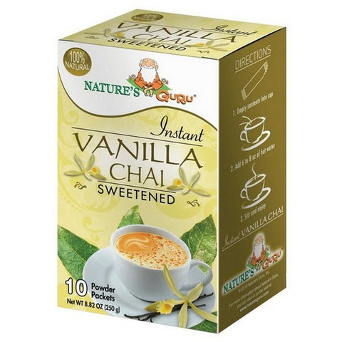 NatureÃ¢â‚¬â„¢s Guru, Vanilla Chai Sweetened, 10 Count