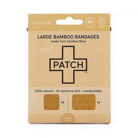 Patch, Large Natural Bamboo Bandages, 10 Count