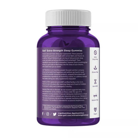 Goli Nutrition, Extra Strength Dreamy Vegan Sleep Vitamin Gummies, 50 Count