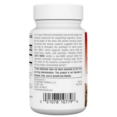 Planetary Herbals, Lion's Mane, 500 mg, 30 VegCaps