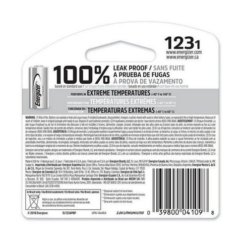 Energizer, 123 Lithium Battery, 1 Each