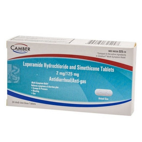 Camber, Consumer Care Loperamide Hydrochloride And Simethicone, 24 Tabs