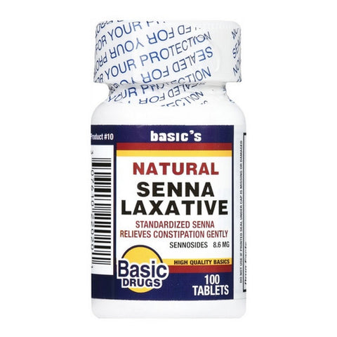 Basic Drugs, Senna Laxative, 100 Tabs