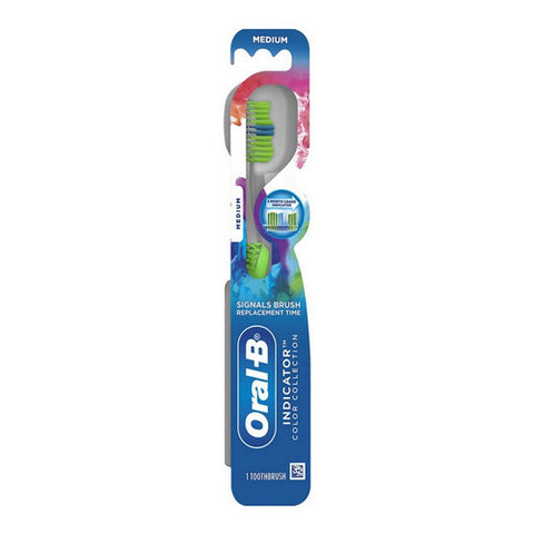 Oral-B, Indicator Color Collection Toothbrush Medium, 1 Each