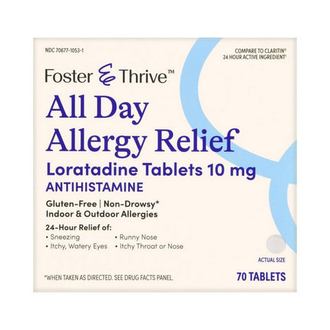 Foster And Thrive, All Day Allergy Relief Loratadine, 10 Mg, 70 Tabs