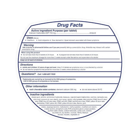 Tums, Extra Strength Chewy Bites Assorted Berries, 60 Tablets