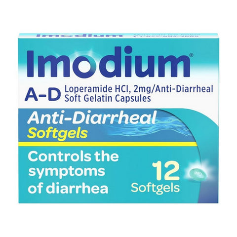 Imodium, A-D Anti Diarrheal Softgels, 12 Tablets