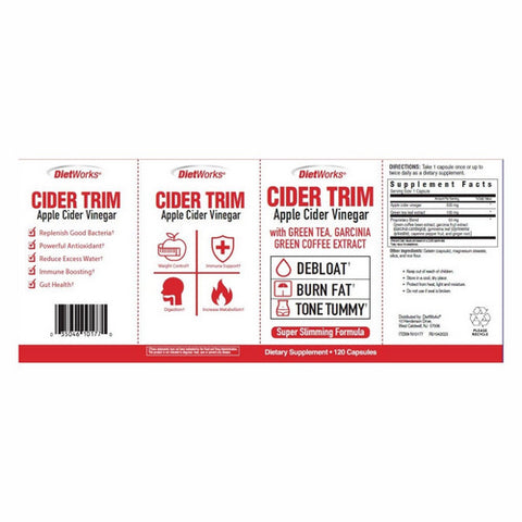DietWorks, Cider Trim Apple Cider Vinegar, 120 Capsules