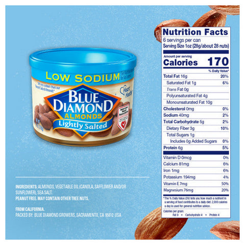 Blue Diamond, Almonds Lightly Salted, 6 Oz(Case Of 12)