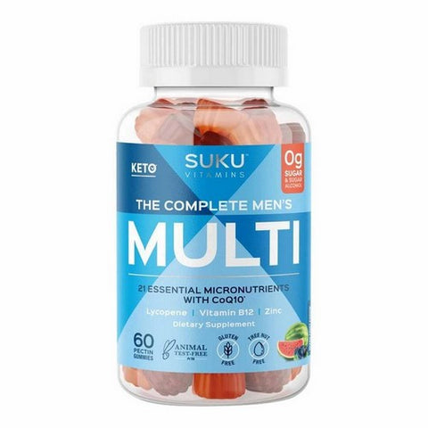 SUKU Vitamins, The Complete Mens Multi Gummy Vitamins Mixed Fruit Passion, 60 Gummies