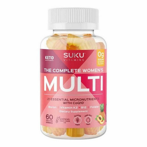 SUKU Vitamins, The Complete Women's Multi Gummy Vitamin Peach And Pineapple, 60 Gummies
