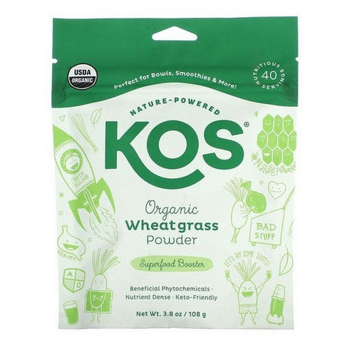 Kos, Organic Wheatgrass Powder, 3.8 Oz